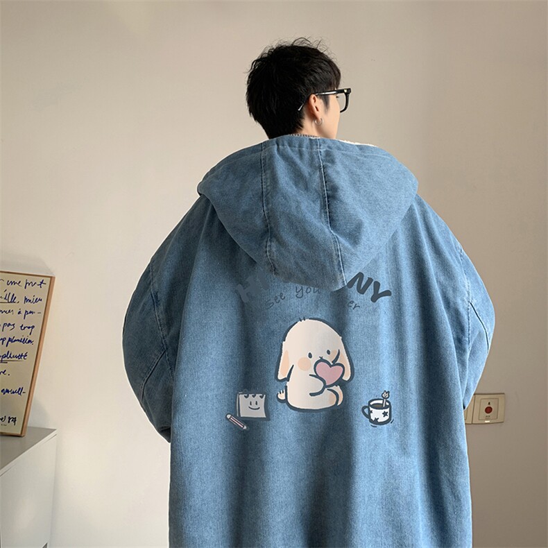 控价158牛仔棉衣男大码加绒羊羔绒牛仔棉服男棉袄NM53314-P140,男装棉衣,电商A040
