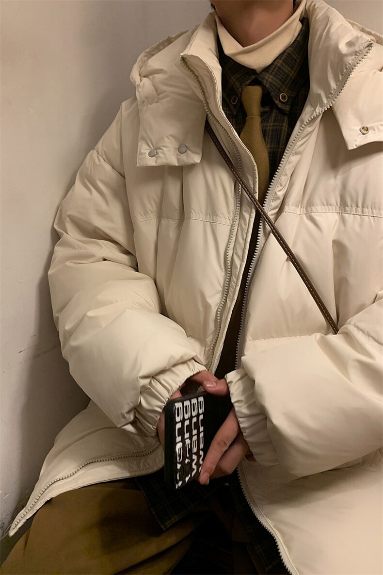 白鸭绒冬季潮流大码光板连帽羽绒服保暖外套Y5849-P165【特价】,男装羽绒服,电商A007