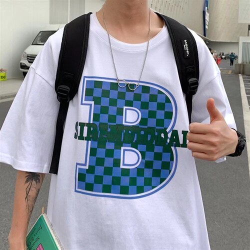 欧美街头字母印花短袖T恤男潮牌宽松T532P30,男装T恤,星座1116-2