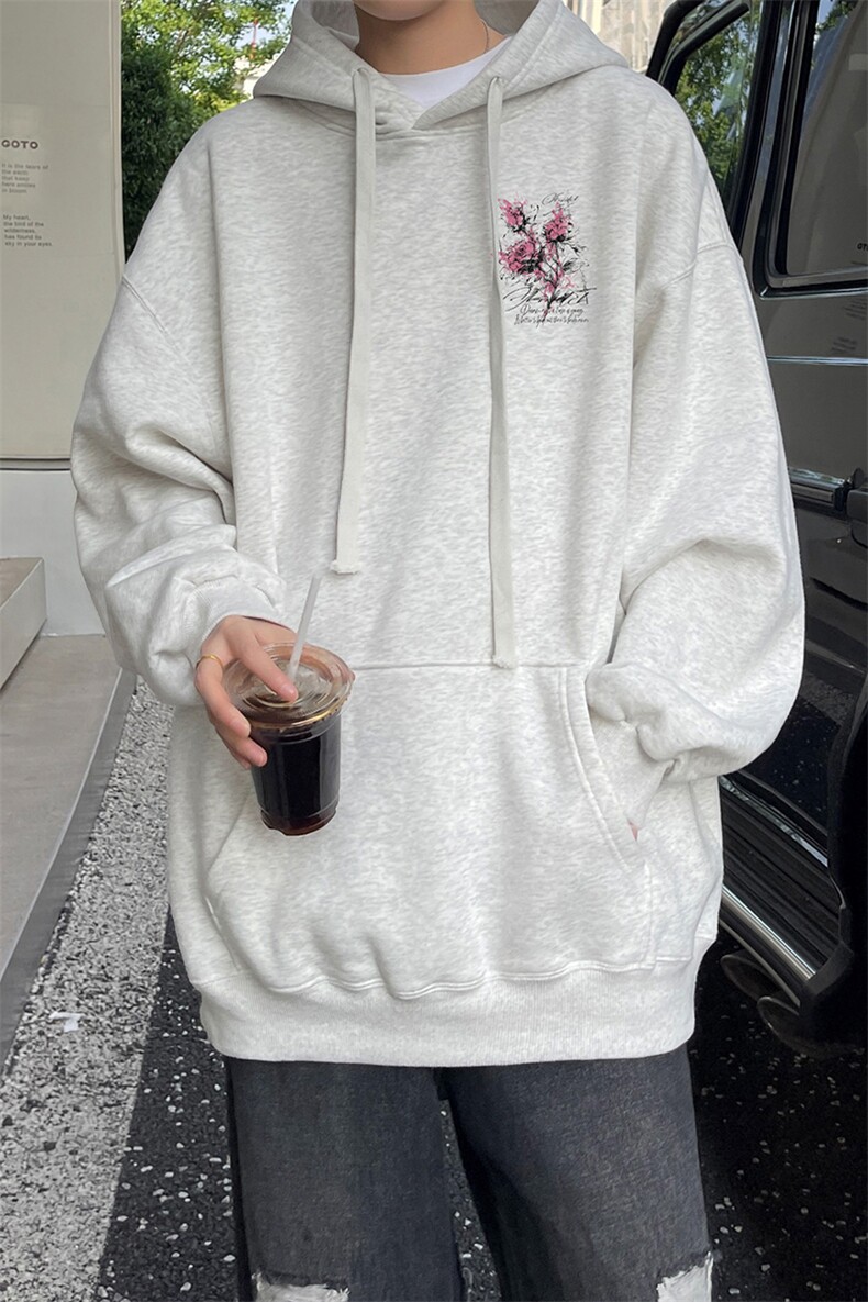 已注册/华棉春秋外景日系青年宽松连帽卫衣男WY00724/P45加绒P50,男装卫衣,电商B316