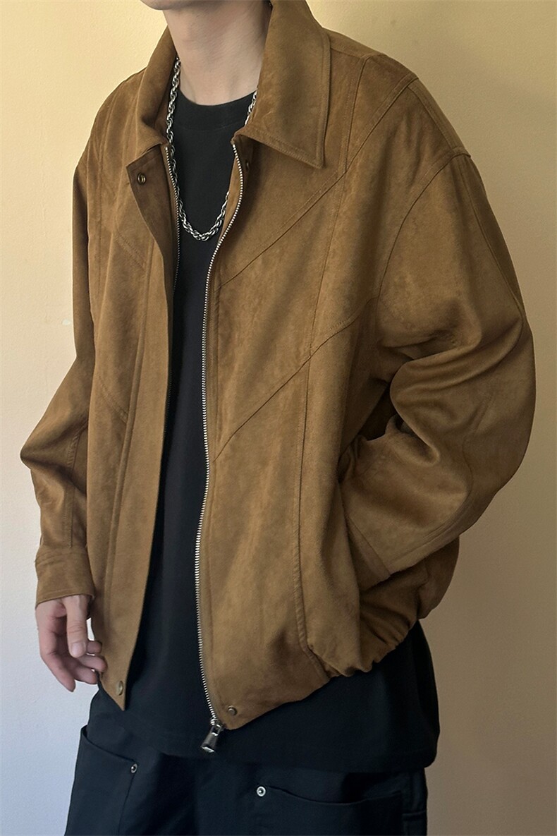现货新款鹿皮绒夹克外套男宽松休闲日系短款上衣A351-AJ2599-P115,男装夹克,电商A351