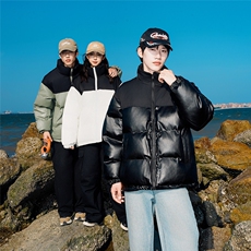 特批新款拼色立领面包服时尚保暖情侣棉服A247-MY400特批90，男装棉衣，电商A247