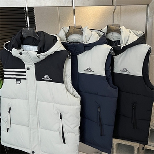 连帽刺绣棉马甲轻奢拼色潮流休闲坎肩加厚保暖 313B-WB2506-P75图片