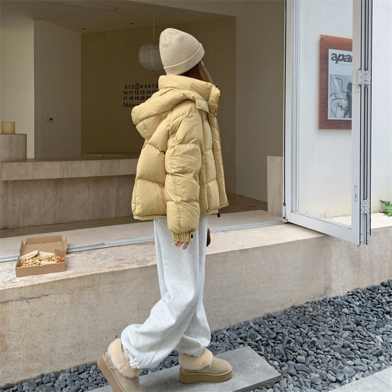 现货新款东大门加厚保暖羽绒服百搭连帽面包服女装外套,女装羽绒服,网红馆