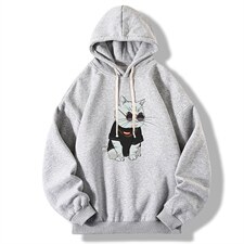 纯棉连帽卫衣男大码运动帽衫宽松薄WY2044-P35加绒款-P40，男装卫衣，电商A040