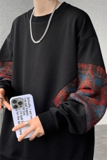 8XL-M春秋季圆领拼接撞色民族风卫衣男新款潮牌上衣服WY005P58，男装民族服装，电商B312
