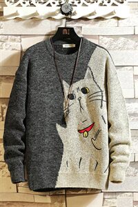2020冬季日系砖墙男毛衣宽松休闲针织衫男线衣A313-1556-P80图片