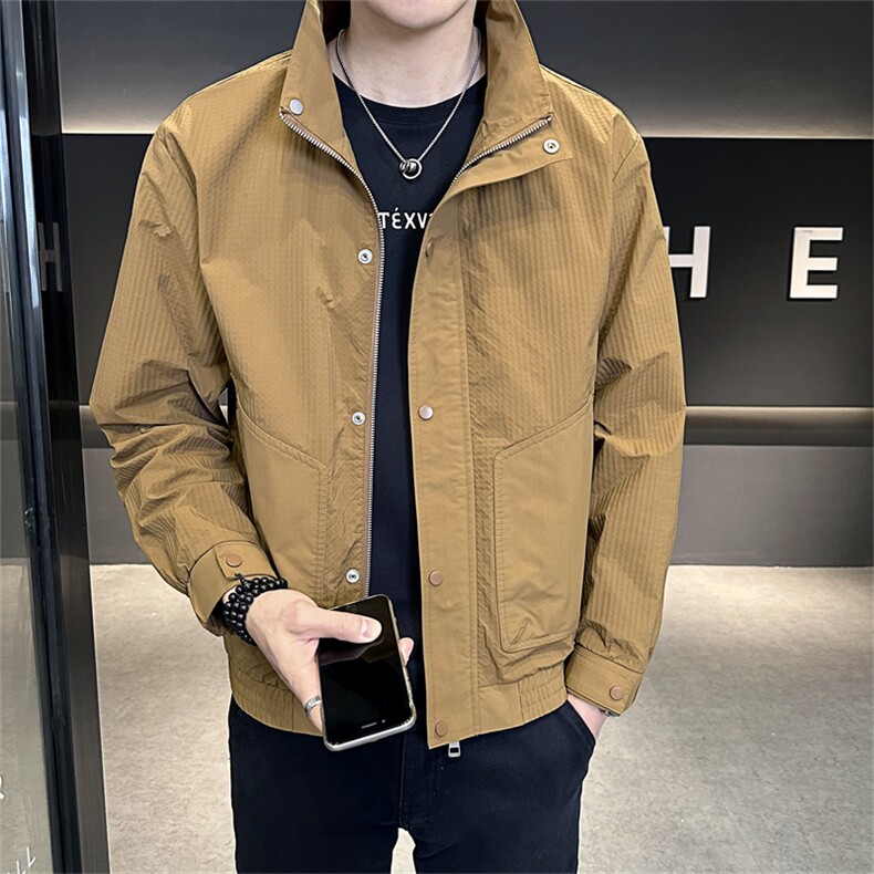 DS-A225-55805秋季新款外套立领帅气青年夹克百搭时尚潮流上衣,男装夹克,电商A225