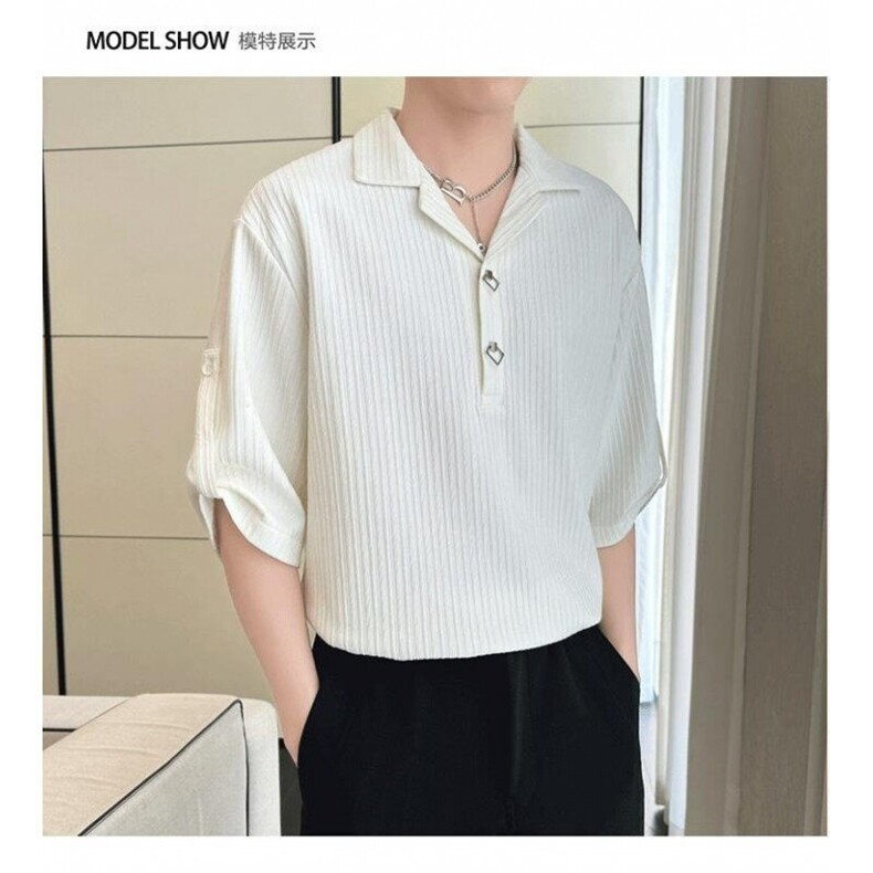 网图图现货冰丝polo衫短袖薄款韩版高级感针织半袖RA671-P50,男装T恤,星座1005-4