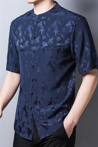 GBN5128夏季男式风唐装衬衫纯短袖爸爸装衬衣P460图片