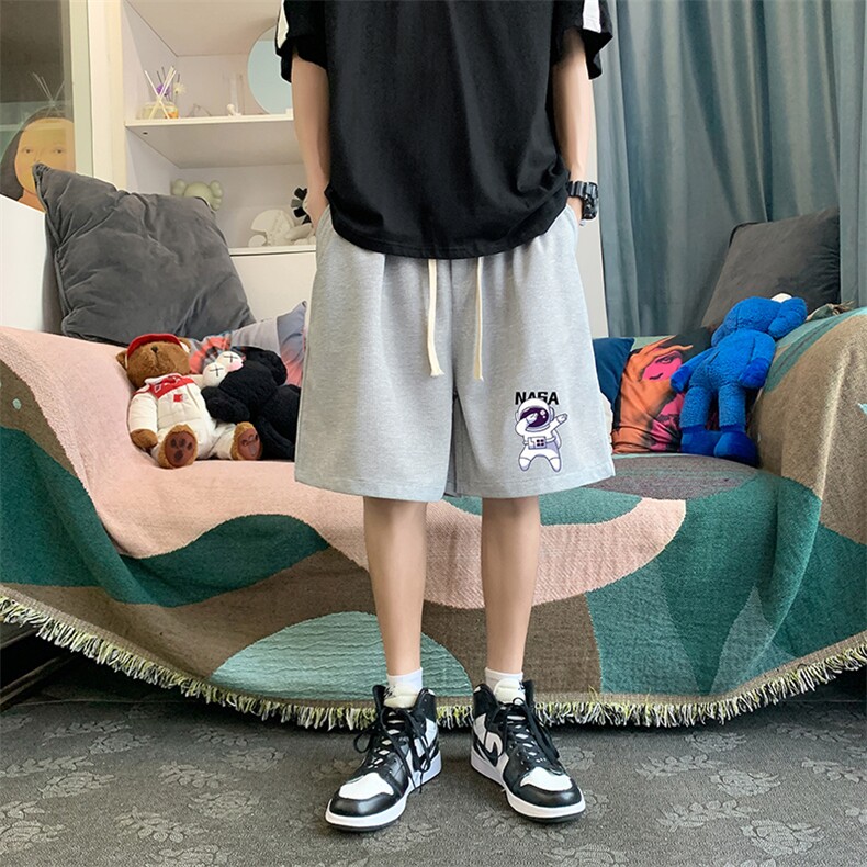 HD74225-P22华夫格短裤男大码宽松五分裤男直筒中裤,男装休闲裤,电商A040
