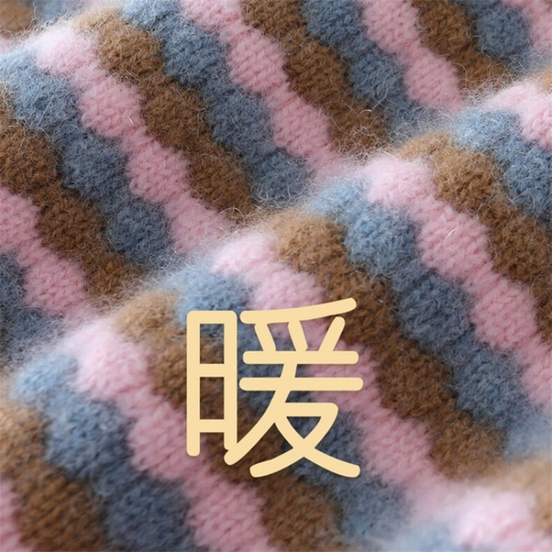 羊绒儿童加厚菱形条纹马甲背心女童秋冬新款高领保暖毛衣,童装毛衣,宛庄羊绒