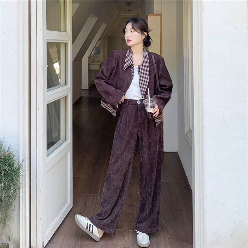 现货新款假两件上衣阔腿裤两件套26159P180K278,女装套装/套裙,2D035