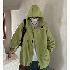 港风美式vibe潮流宽松连帽冲锋衣夹克男潮XZ213-JK6601-P65控88，男装夹克，星座213