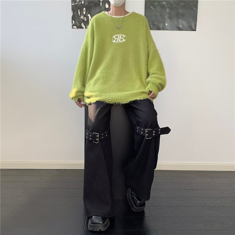 美式圆领毛衣男慵懒风休闲针织衫刺绣水貂绒MY9156-P60,男装针织衫/毛衣,星座1109-3