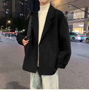中长款毛衣大衣风衣休闲呢子西服英伦风潮牌外套504-F69-P85控128图片
