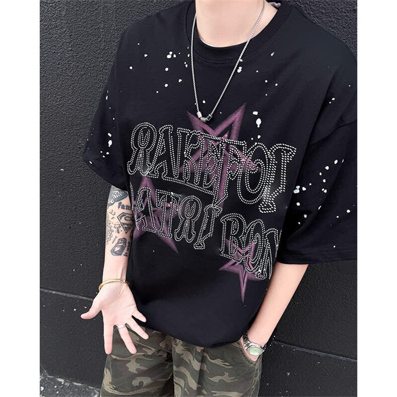 高质量T恤男士韩版潮流字母痞子帅百搭2026夏季ins体恤ST540-P43,男装T恤,星座412-2