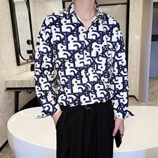 秋轻熟气质潮流法式衬衣男士长袖衬衫附送链条CY03/P58控78，男装衬衫，电商A243