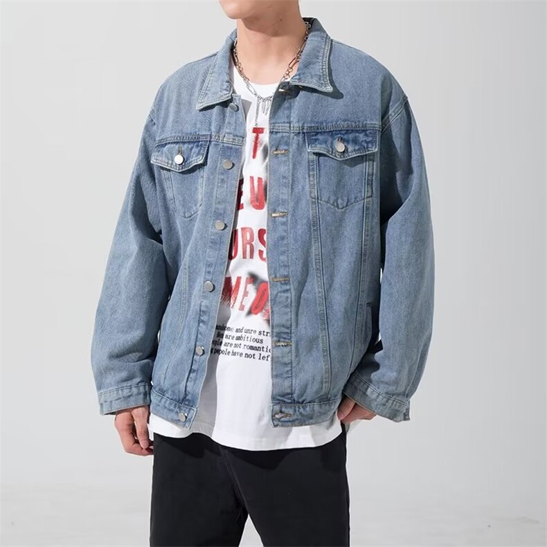 春秋季雅痞牛仔外套男装2023新款潮流韩版休闲工装夹克W4962-P65，男装大码男装，星座412-2