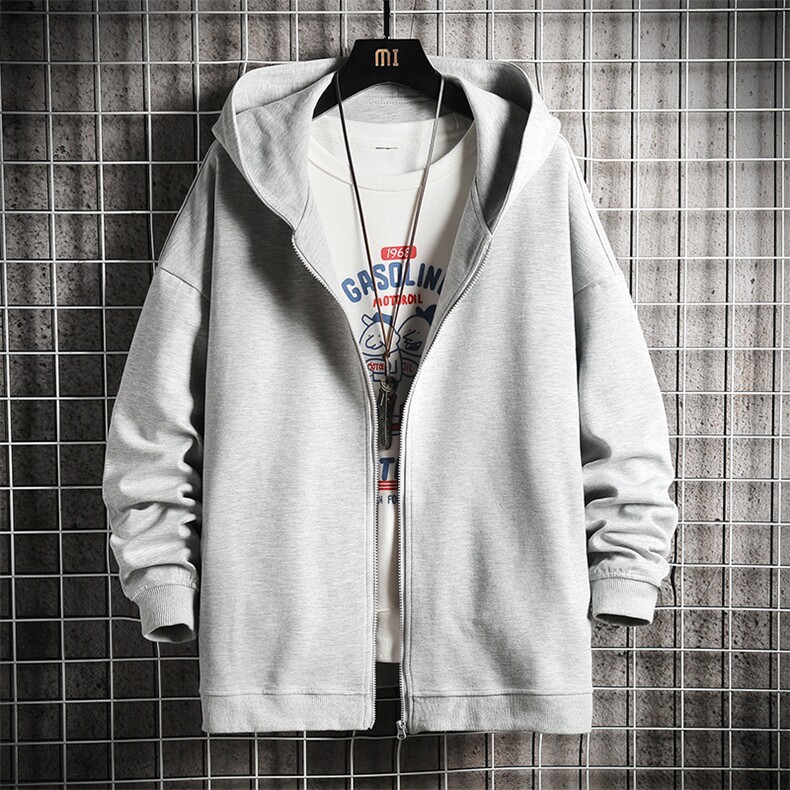 KS21043-P38连帽开衫卫衣男运动外套大码班服网格挂拍,男装卫衣,电商A040A