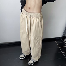 工装休闲裤男港风潮流直筒高街帅气2024冬季新款ins长裤K4785-P35，男装休闲裤，星座412-3