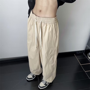 工装休闲裤男港风潮流直筒高街帅气2024冬季新款ins长裤K4785-P35图片