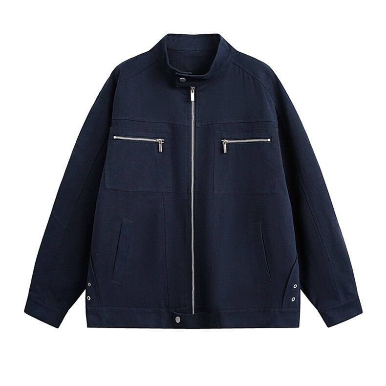 26春装高品质老钱风立领夹克外套男女美式潮牌拉链工装风宽松上衣，男装夹克，电商A486