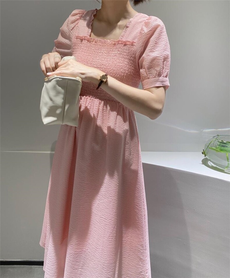 收腰连衣裙，女装连衣裙，驿谷