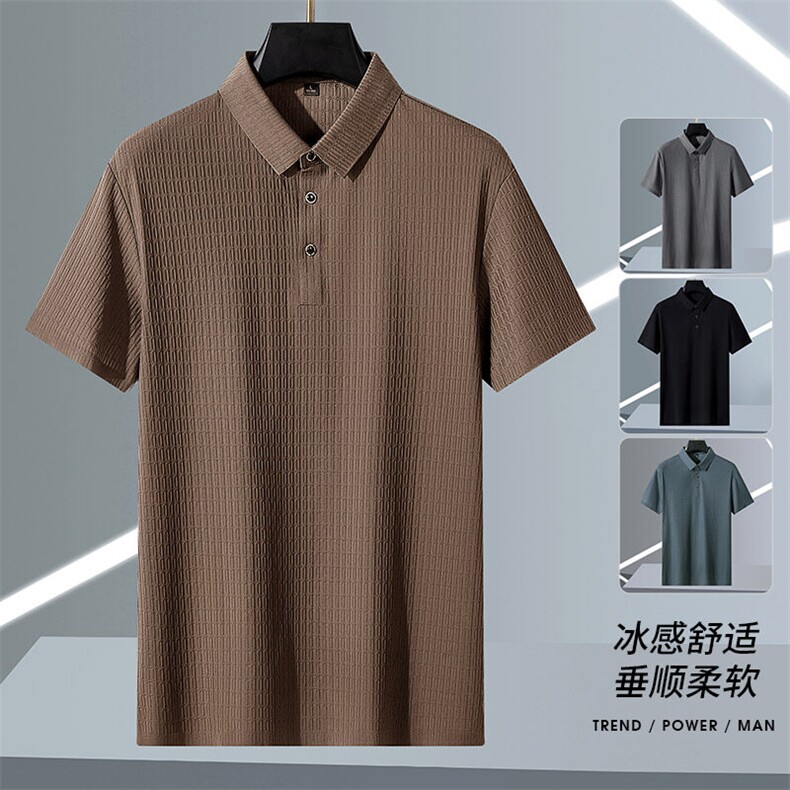 夏季新款无痕短袖Polo衫冰丝锦氨T恤HS1165-P38,男装T恤,星座1206（原A206）