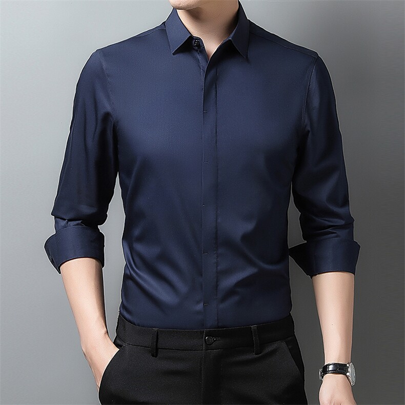男式服装秋季新款衬衫男长袖翻领休闲四季可穿衬衣XY716-P65,男装衬衫,星座1105-3