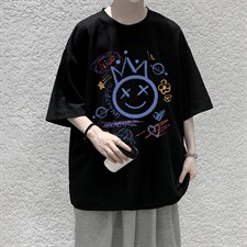 HT73180-P22华夫格t恤男短袖男大码五分袖大皂风，男装T恤，电商A040