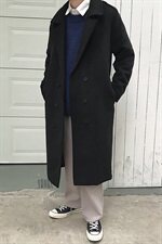 2020冬款呢大衣加长双排扣呢风衣男款拉风呢衣男外套冬装D501P135，男装毛呢大衣，星座312B-1