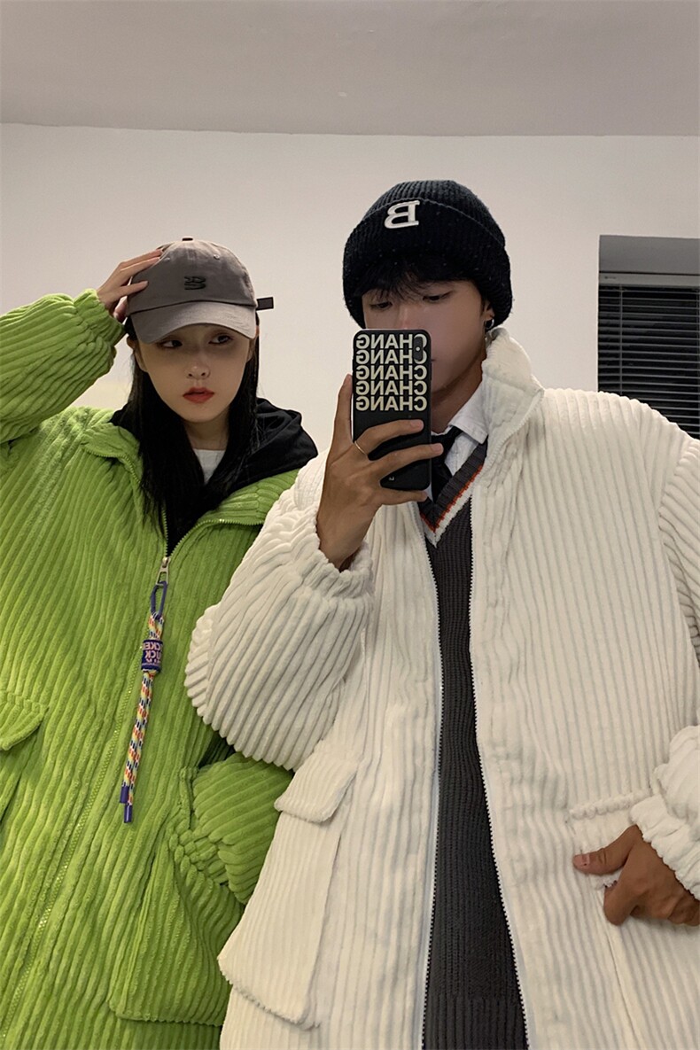 1506-1/MY33/P85灯芯绒立领冬季宽松情侣棉服保暖男女棉衣1,男装棉衣,星座1506-1