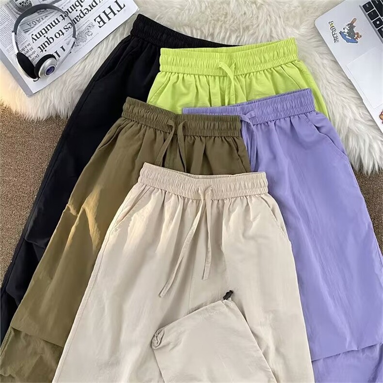 高品质春款男休闲裤褶皱拼接抽绳束脚长裤h946P45,男装休闲裤,星座1013-1