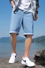 2021夏季新款牛仔短裤男薄款男士牛仔五分裤潮流DS794T，男装牛仔裤，电商A102