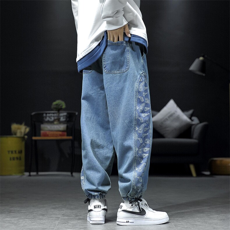 2021春新日系沙发墙牛仔裤小脚九分裤大码拼接宽松男裤N8150-P55,男装牛仔裤,电商A001