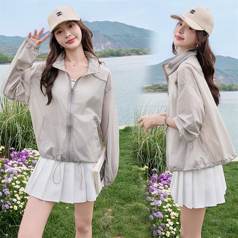现货2025夏装新款连帽速干防晒衣,女装防晒衣,慕依路