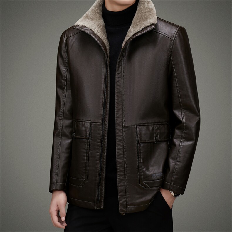 AW2252钱塘2020-3中年男士秋冬季羽绒厚款商务休闲夹克外套P210,男装皮衣,钱塘207-3