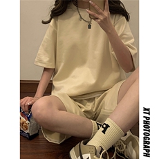 中性风麂皮绒短袖T恤男DT8766P23短裤男DK8767P32套装TZ8757P55，男装牛仔裤，星座227-7