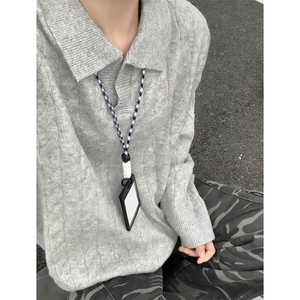 现货数据款老钱风麻花V领毛衣男秋冬复古POLO衫-A2321P58图片