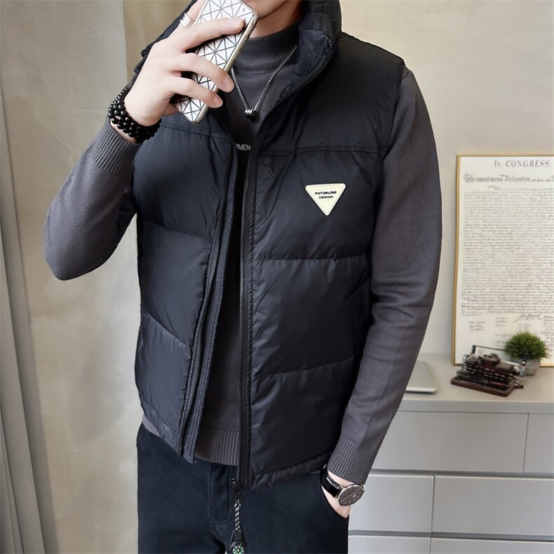 短款立领羽绒马甲休闲日系面包服保暖外套马甲背心M6007-特P75,男装背心/马甲,电商A237
