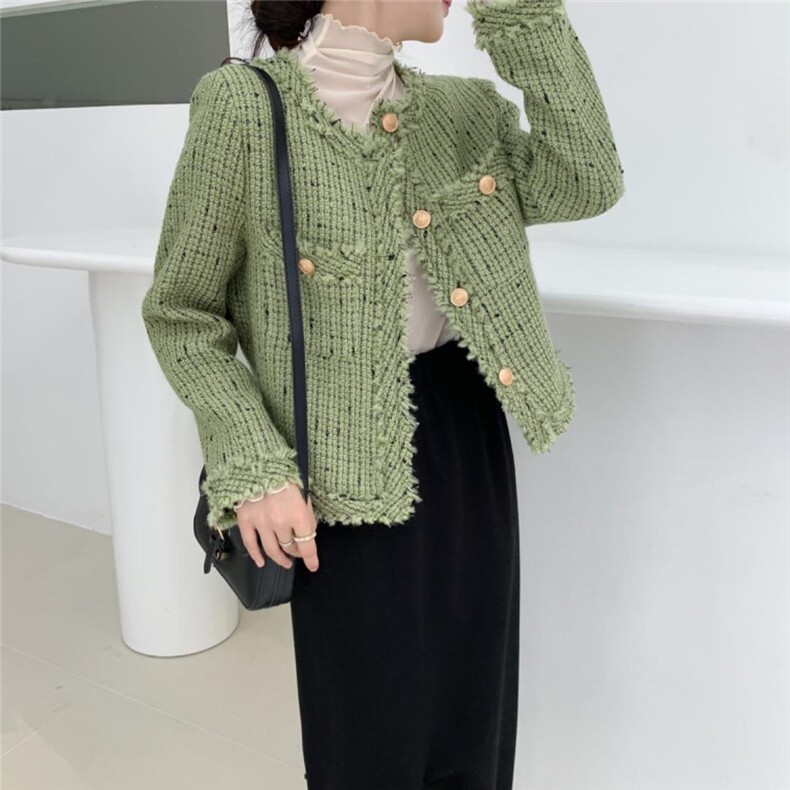 【现货】韩系洋气绿色小香风外套，其它，NIY