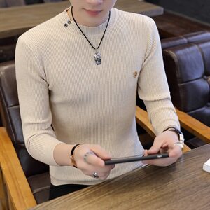 2021秋冬季男毛衣圆领男士针织衫高领毛衣男不起球图片
