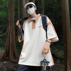 日系衬衫男夏季美式复古短袖polo衫潮流高街潮牌七分袖AP16-P35，男装衬衫，星座1109-3
