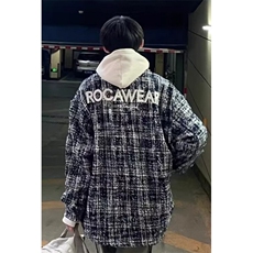 格子衬衫男女美式复古宽松慵懒风春季百搭格纹衬衣外套潮J8126，男装夹克，星座1116A（原606A-3）