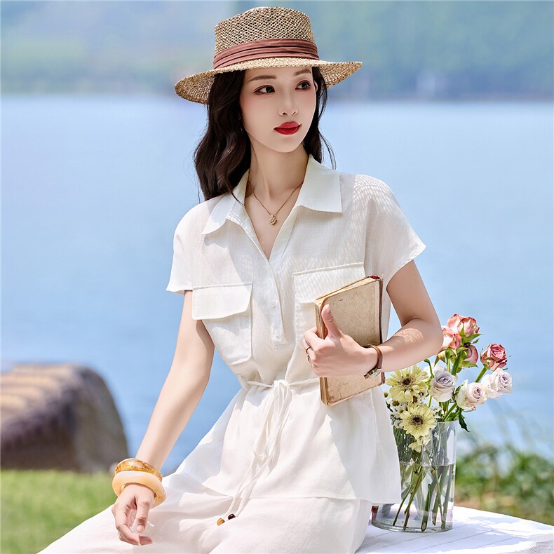 时尚修身简约套装2026夏季新款高端宽松显瘦轻薄两件套2728,女装套装/套裙,罗得堡