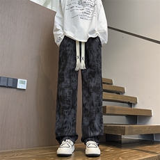 美式扎染直筒休闲裤加绒保暖百搭阔腿裤*CK49*P30加绒35控68，男装棉衣，星座511-1