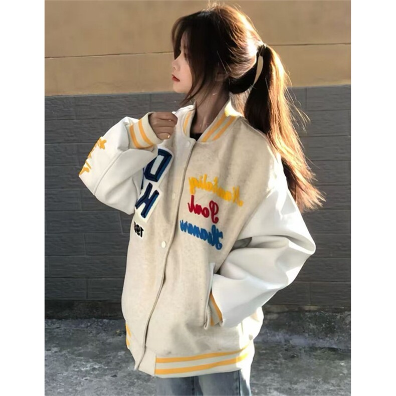 毛巾绣字母棒球服外套女2025春季新款设计感潮牌情侣夹克JN13,男装夹克,星座1116A（原606A-3）