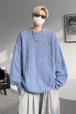 8XL-M圆领毛衣男秋冬季宽松慵懒套头麻花针织衫毛线衣MY19005P68，男装针织衫/毛衣，电商B312