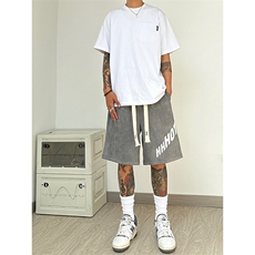 美潮大码麂皮绒休闲裤厚板印花短裤A014-DY25023-特P25控48，男装牛仔裤，电商A014